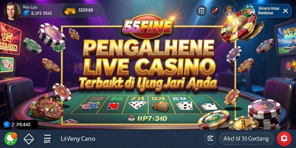 Tampilan gameplay Live Casino yang mendebarkan di 55FIVE