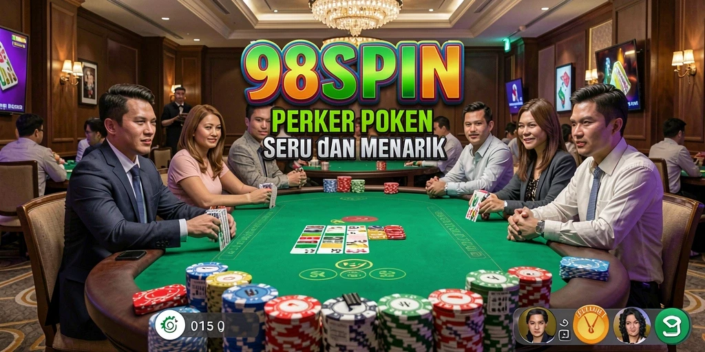 Tampilan gameplay Poker yang mendebarkan di 98SPIN.