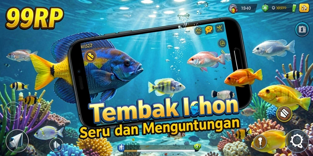 Tampilan permainan Tembak Ikan yang seru dan menantang.