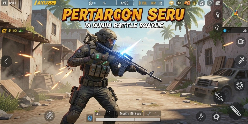Tangkapan layar AYU89 menunjukkan pertempuran intens di arena Battle Royale.