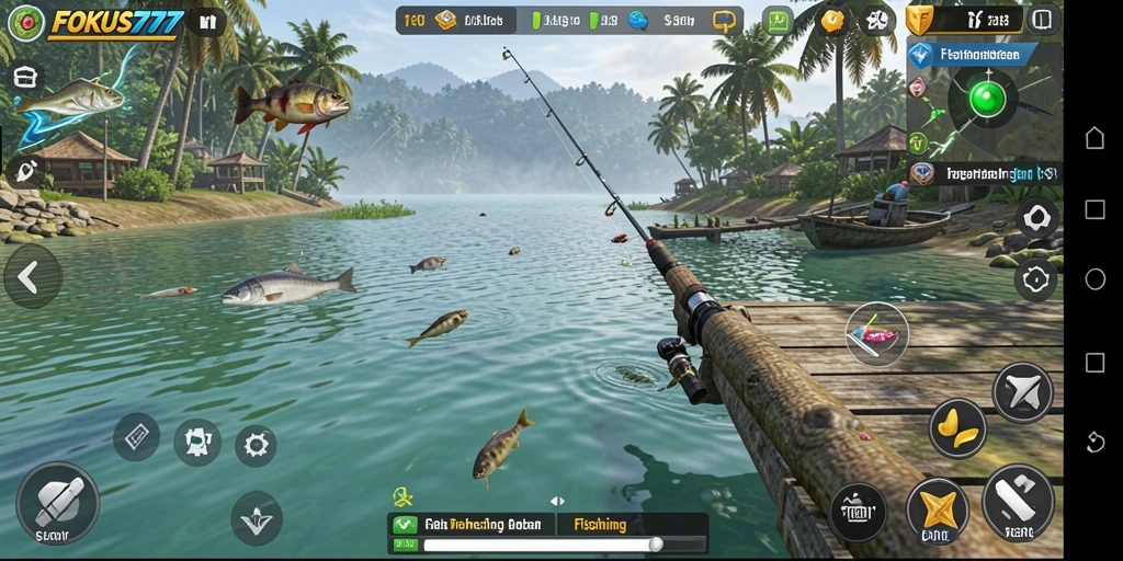 Tampilan gameplay FOKUS777 yang menarik saat memancing.
