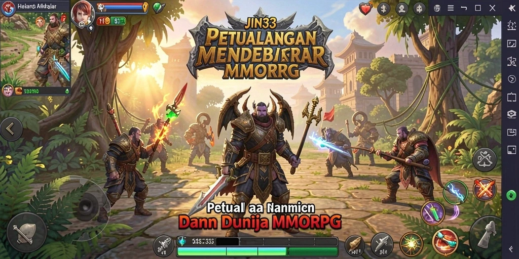 Screenshot menarik dari gameplay MMORPG JIN33.