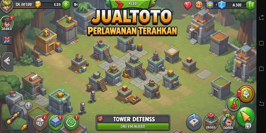 Tangkapan layar <strong>JUALTOTO</strong> menampilkan aksi menegangkan dalam pertahanan tower.