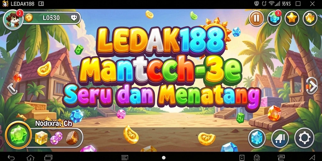 Tampilan gameplay seru LEDAK188 dengan tantangan Match-3.