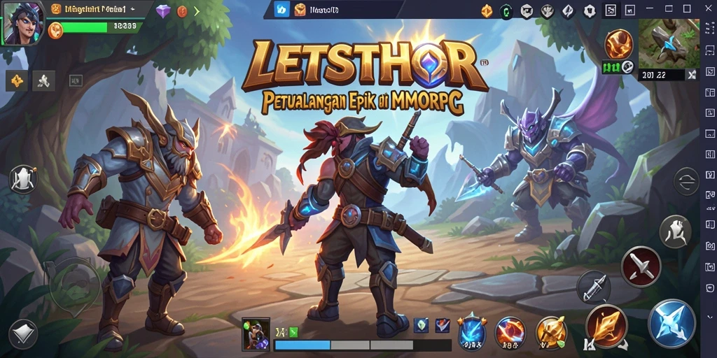 Gameplay LETSTHOR dengan grafis menakjubkan dan pertarungan epik.