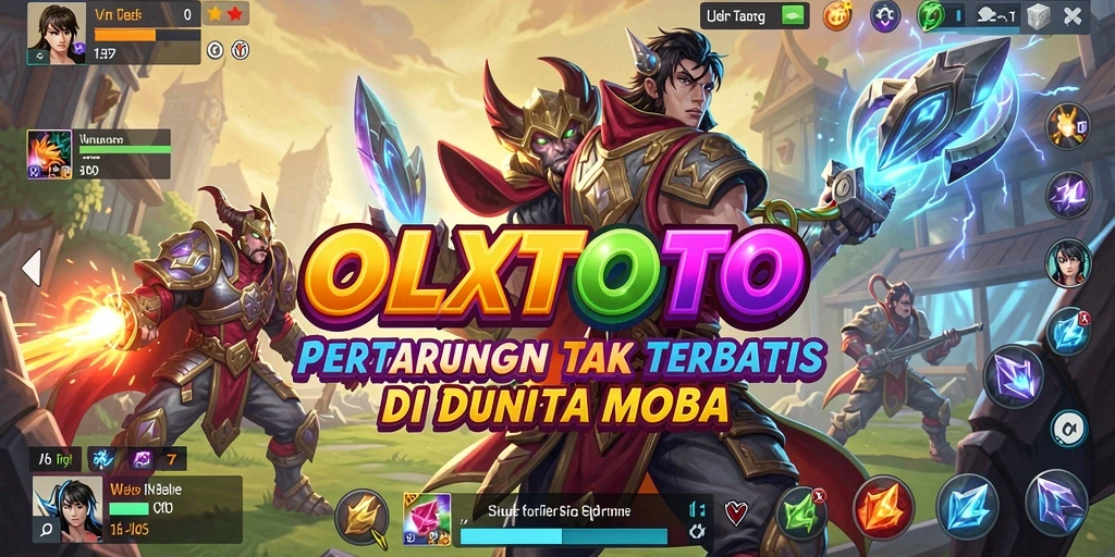 Tampilan gameplay seru di OLXTOTO dengan pertarungan tim yang intens.