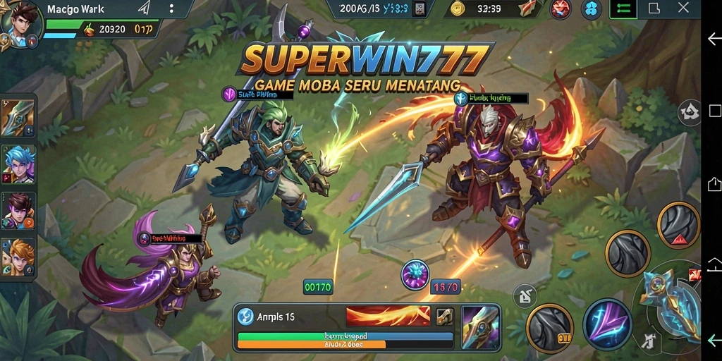 Tangkapan layar gameplay seru di SUPERWIN777 yang menunjukkan pertarungan tim.