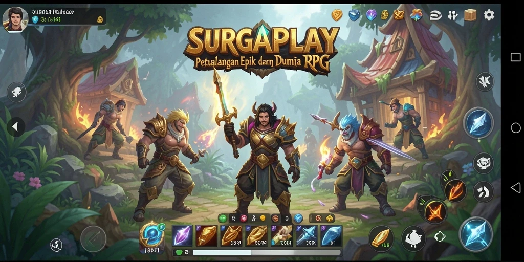 Screenshot SURGAPLAY menampilkan aksi seru dalam petualangan RPG.