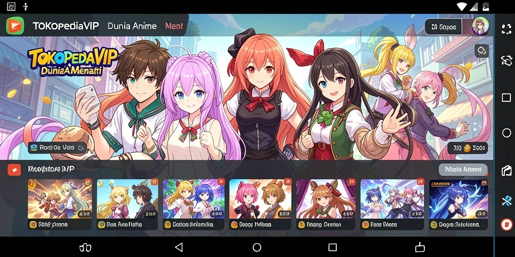 Screenshot gameplay TOKOPEDIAVIP dengan karakter anime yang ikonik.