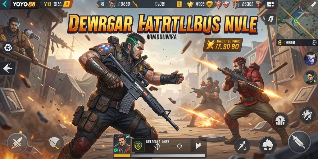 Gameplay seru di arena pertempuran Battle Royale YOYO88.